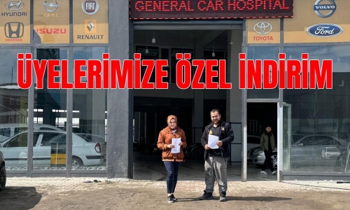 GENERAL CAR HOSPİTAL'DEN ÜYELERİMİZE ÖZEL İNDİRİM